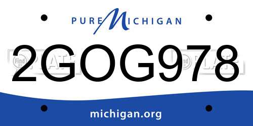 2GOG978 Michigan License Plate