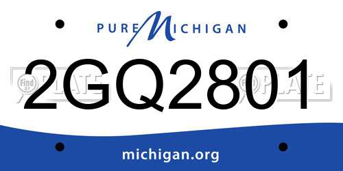 2GQ2801 Michigan License Plate