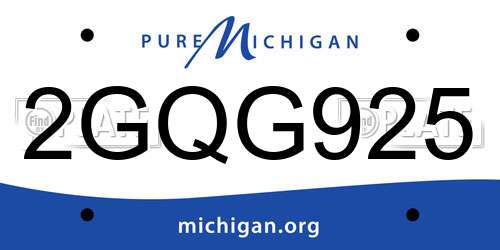 2GQG925 Michigan License Plate