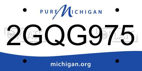 2GQG975 Michigan License Plate