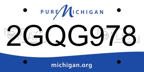 2GQG978 Michigan License Plate