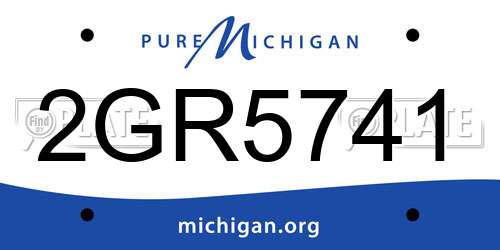 2GR5741 Michigan License Plate