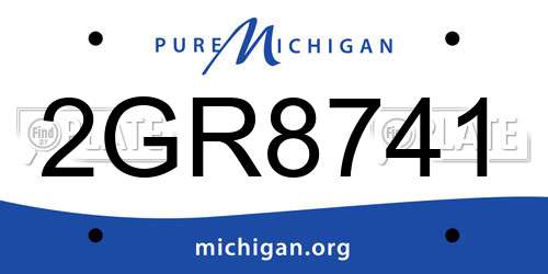 2GR8741 Michigan License Plate