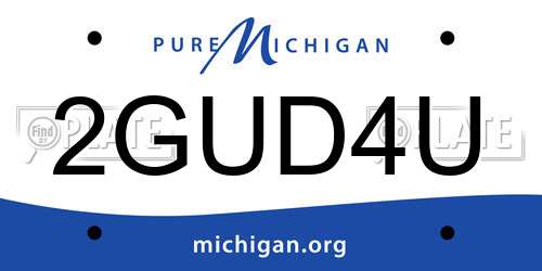 2GUD4U Michigan License Plate