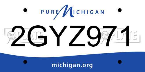 2GYZ971 Michigan License Plate