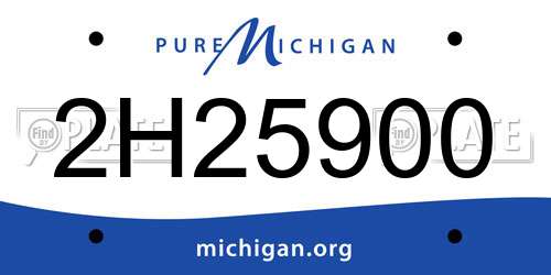 2H25900 Michigan License Plate