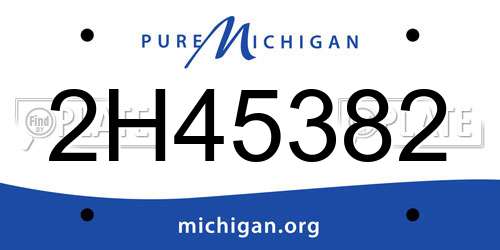 2H45382 Michigan License Plate
