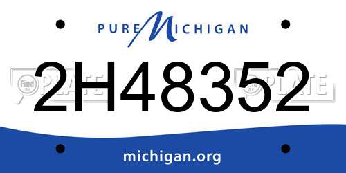 2H48352 Michigan License Plate
