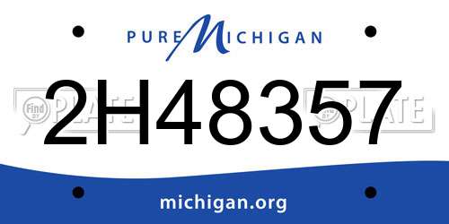 2H48357 Michigan License Plate