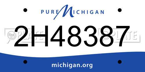 2H48387 Michigan License Plate
