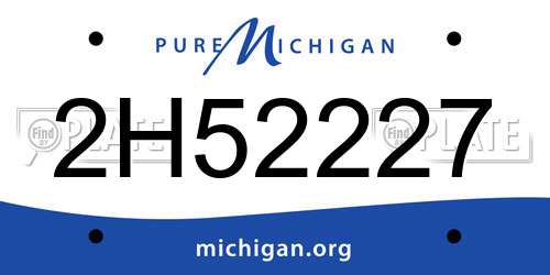 2H52227 Michigan License Plate