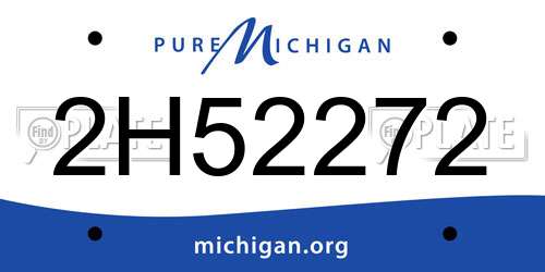 2H52272 Michigan License Plate