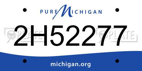 2H52277 Michigan License Plate