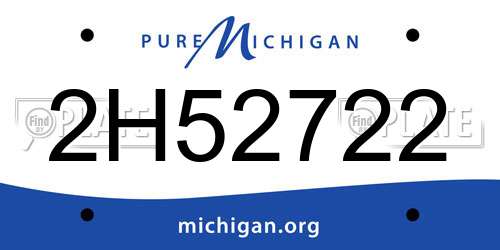 2H52722 Michigan License Plate