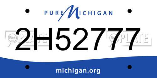 2H52777 Michigan License Plate