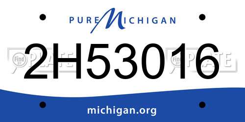 2H53016 Michigan License Plate