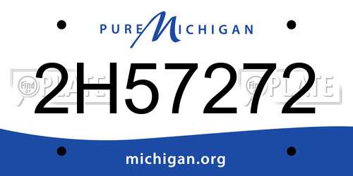 2H57272 Michigan License Plate