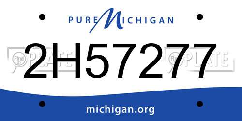2H57277 Michigan License Plate