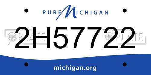 2H57722 Michigan License Plate