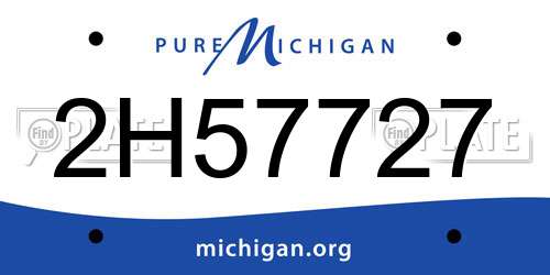 2H57727 Michigan License Plate