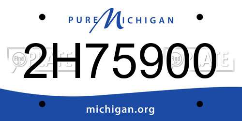 2H75900 Michigan License Plate