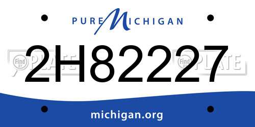 2H82227 Michigan License Plate