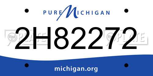 2H82272 Michigan License Plate