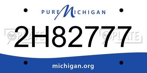 2H82777 Michigan License Plate