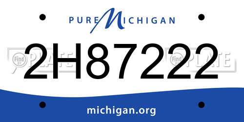 2H87222 Michigan License Plate