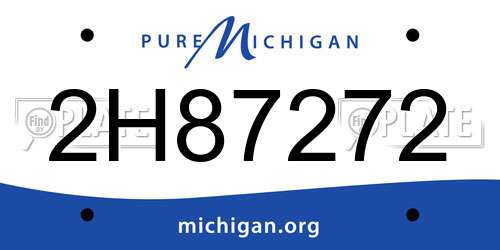 2H87272 Michigan License Plate