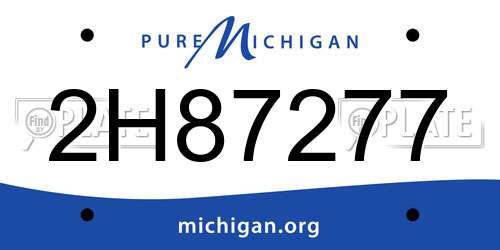 2H87277 Michigan License Plate
