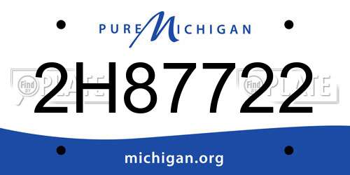 2H87722 Michigan License Plate