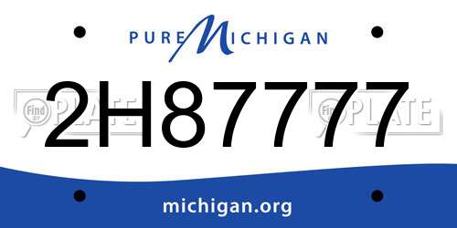2H87777 Michigan License Plate