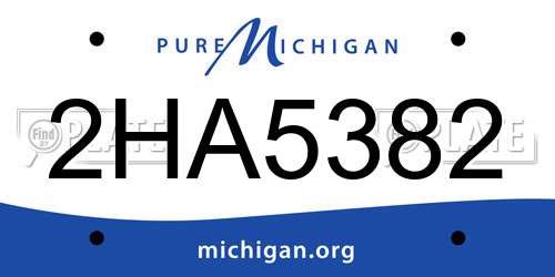 2HA5382 Michigan License Plate