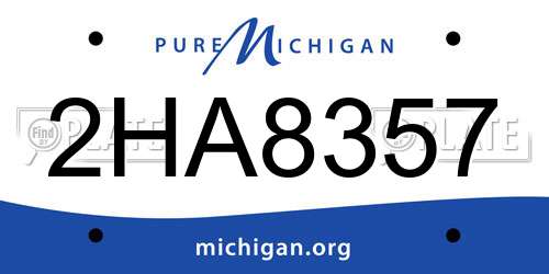 2HA8357 Michigan License Plate