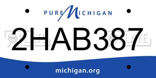2HAB387 Michigan License Plate