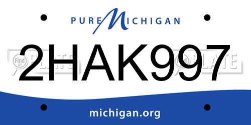 2HAK997 Michigan License Plate