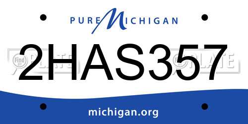 2HAS357 Michigan License Plate