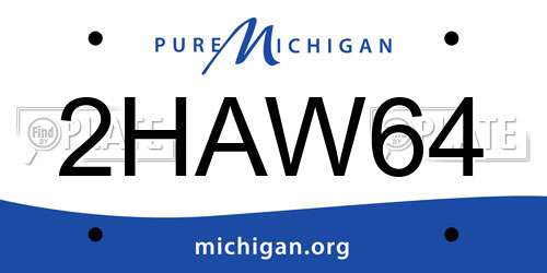2HAW64 Michigan License Plate