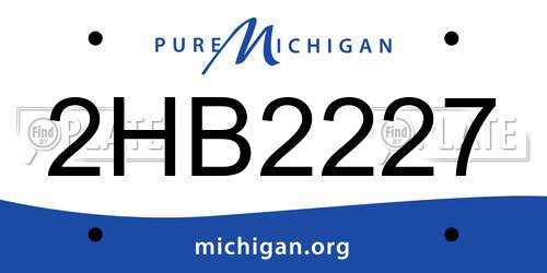 2HB2227 Michigan License Plate