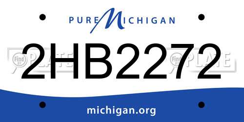 2HB2272 Michigan License Plate