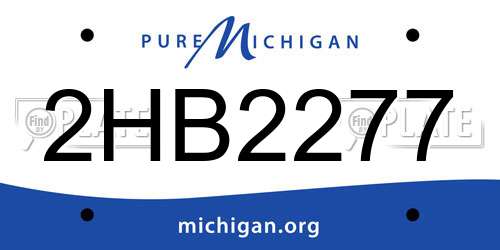 2HB2277 Michigan License Plate