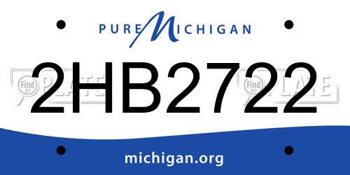 2HB2722 Michigan License Plate