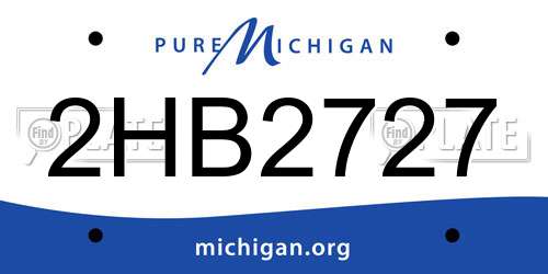 2HB2727 Michigan License Plate