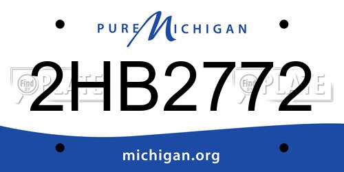 2HB2772 Michigan License Plate