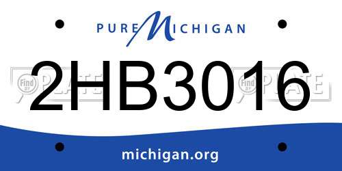 2HB3016 Michigan License Plate