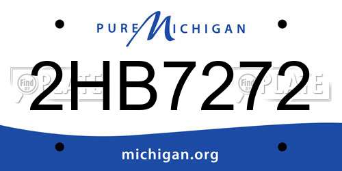 2HB7272 Michigan License Plate