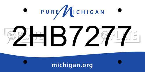 2HB7277 Michigan License Plate