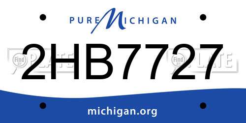 2HB7727 Michigan License Plate