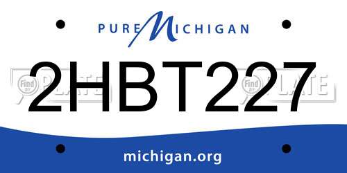 2HBT227 Michigan License Plate